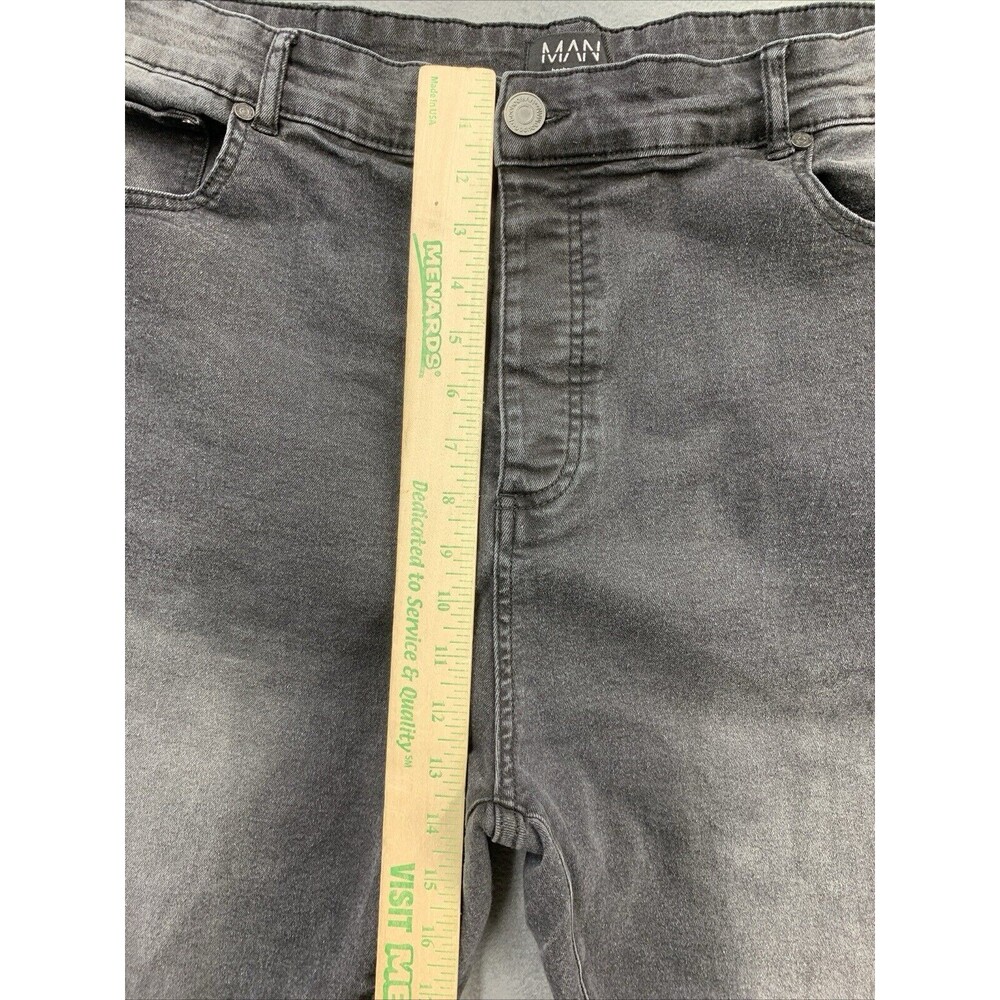 Man Boohoo Man Denim Jeans Men's Size 46x29  Button Fly Factory Distressed - Picture 5 of 15